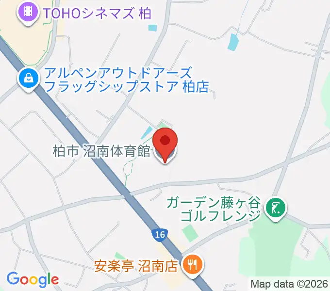柏市沼南体育館の地図
