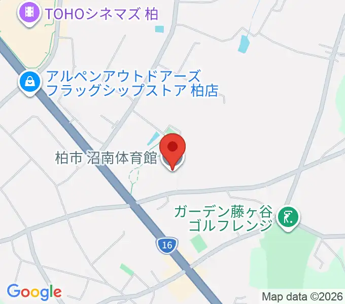 柏市沼南体育館の地図