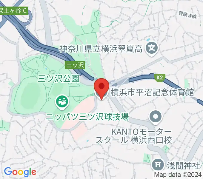 横浜市平沼記念体育館の地図