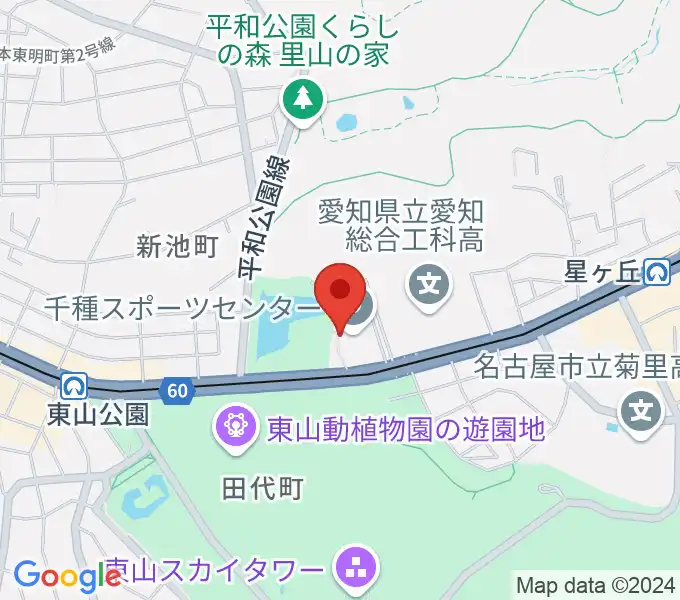 名古屋市千種スポーツセンターの地図