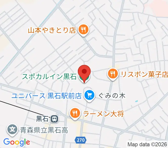 スポカルイン黒石の地図