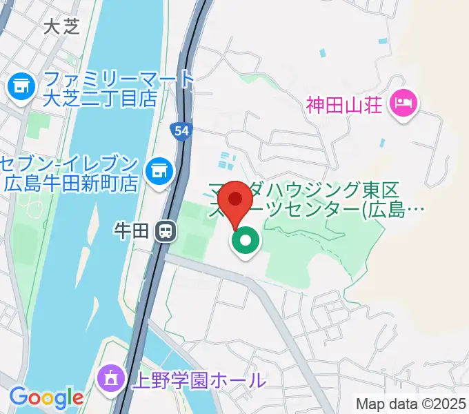 ひろしんビッグウェーブの地図