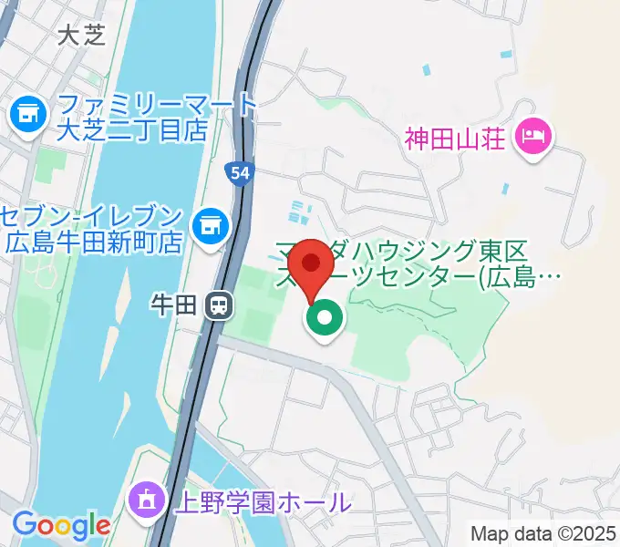 ひろしんビッグウェーブの地図
