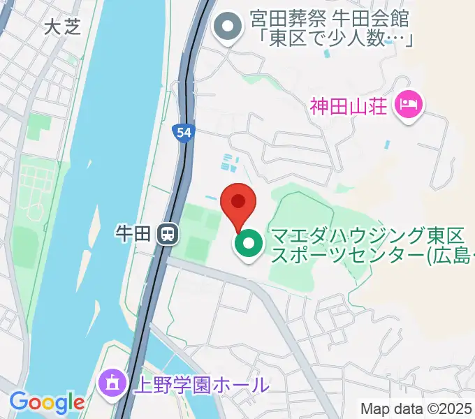 ひろしんビッグウェーブの地図