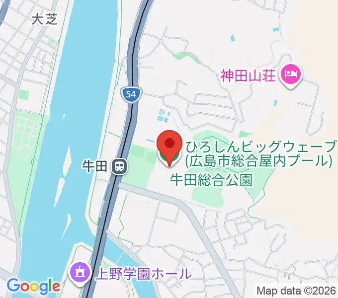 ひろしんビッグウェーブの地図