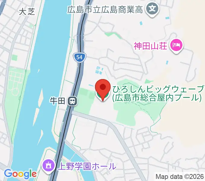 ひろしんビッグウェーブの地図