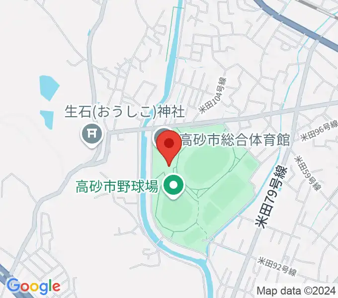 高砂市総合体育館の地図