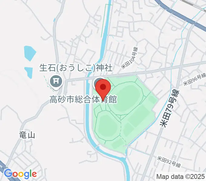 高砂市総合体育館の地図
