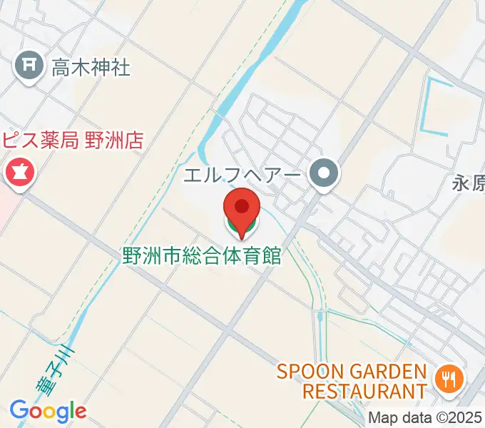 野洲市総合体育館の地図