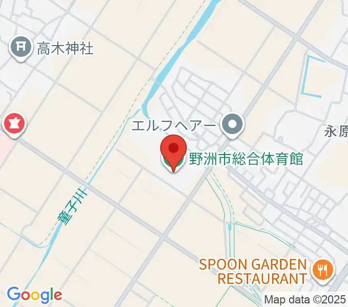 野洲市総合体育館の地図