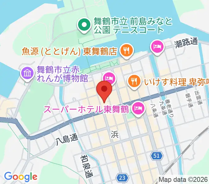 舞鶴八千代館の地図