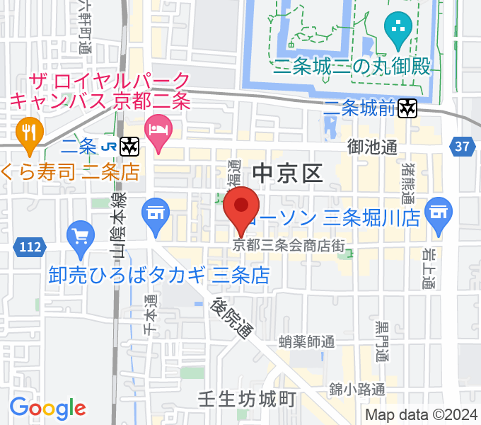京都・二条駅のピアノとリトミック教室の場所