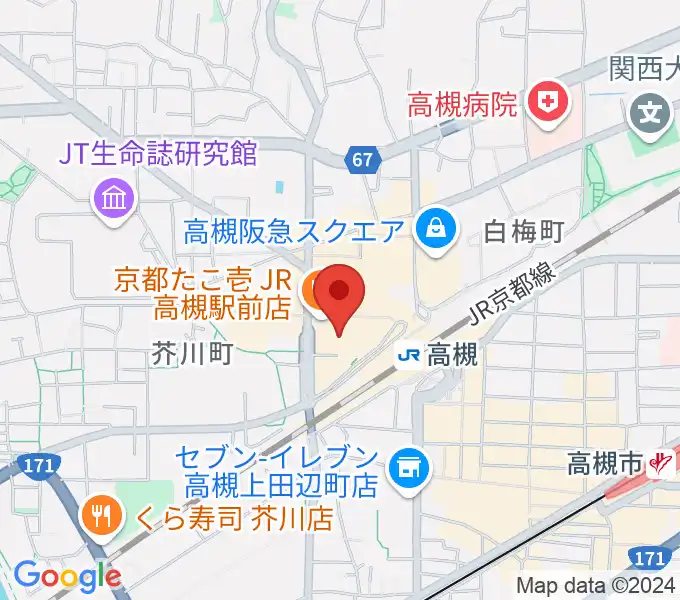 高槻アレックスシネマの地図