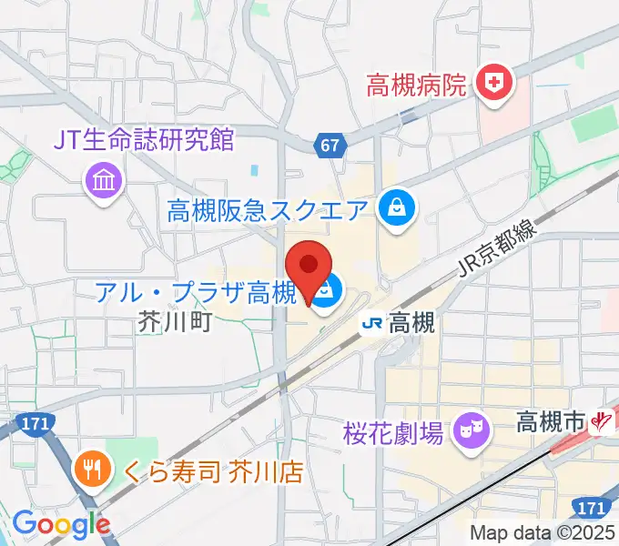 高槻アレックスシネマの地図