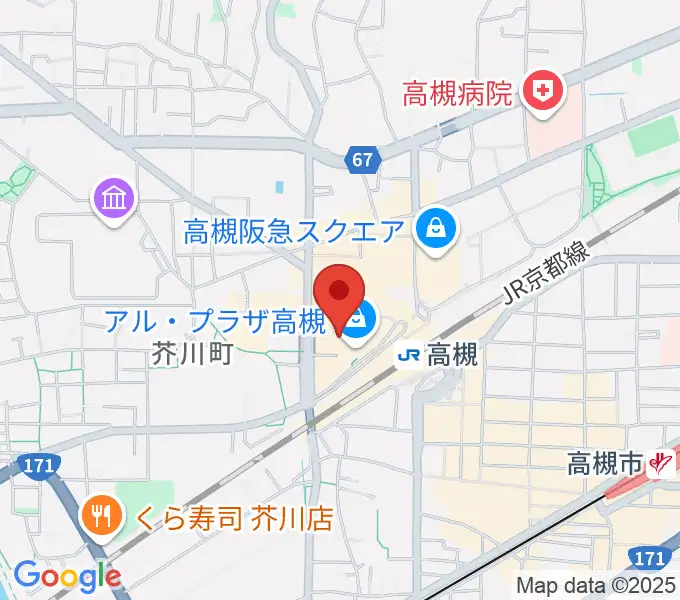 高槻アレックスシネマの地図