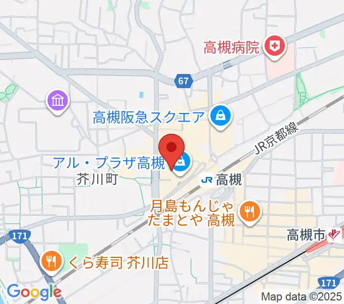 高槻アレックスシネマの地図