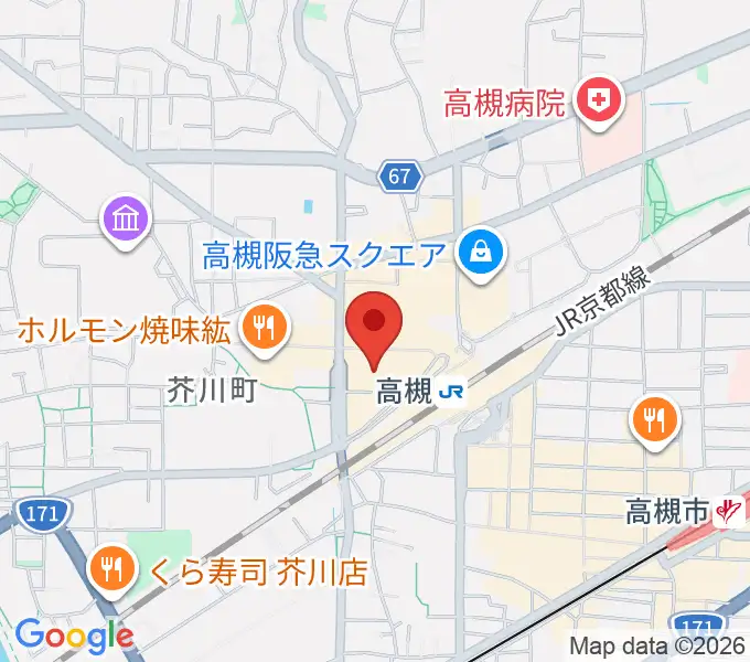 高槻アレックスシネマの地図