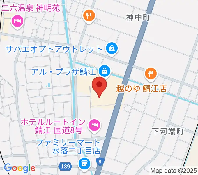 鯖江アレックスシネマの地図
