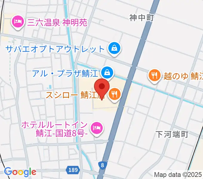 鯖江アレックスシネマの地図