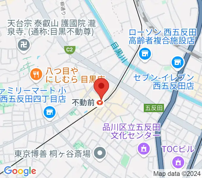 ピアノスタジオノア 目黒不動前店の地図