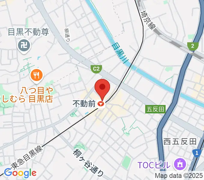 ピアノスタジオノア 目黒不動前店の地図