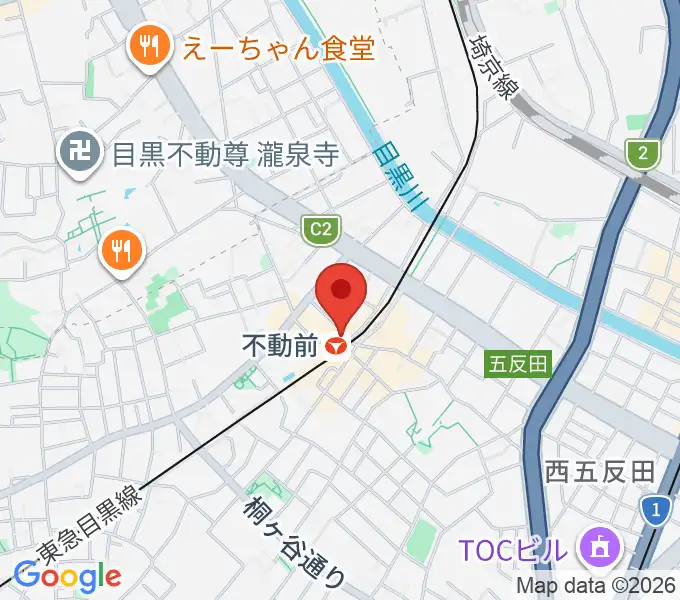 ピアノスタジオノア 目黒不動前店の地図