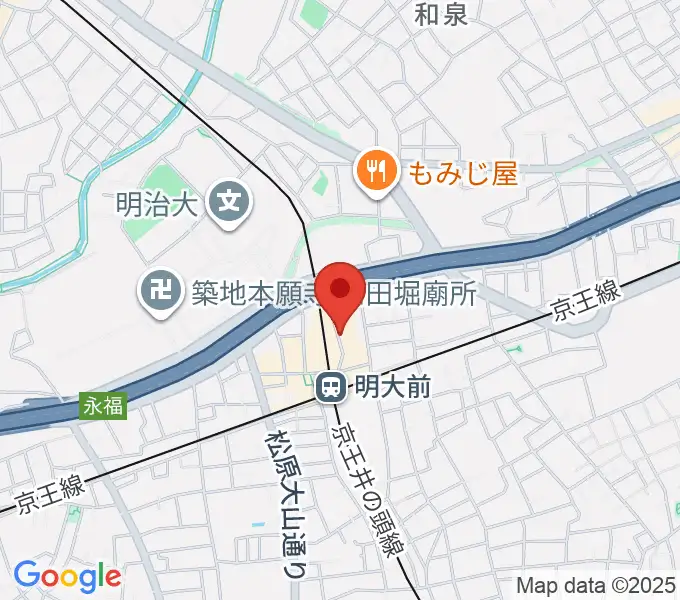 ハナムラ楽器の地図