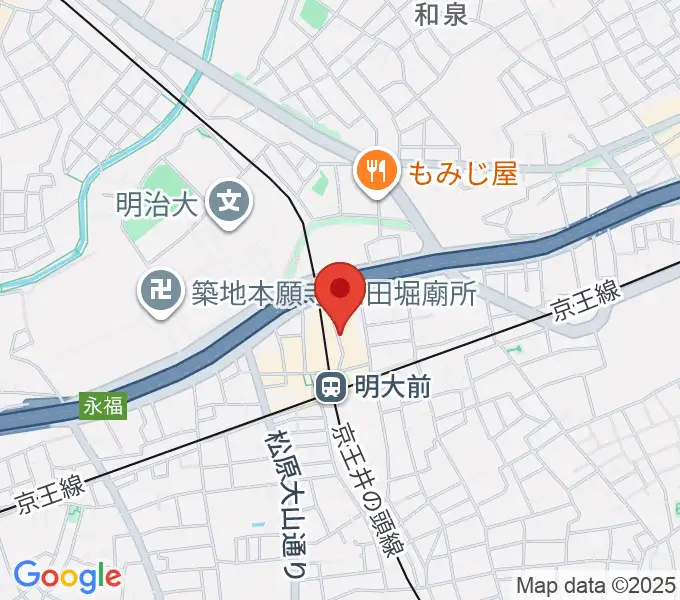 ハナムラ楽器の地図