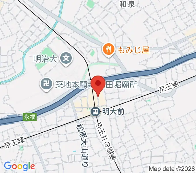 ハナムラ楽器の地図