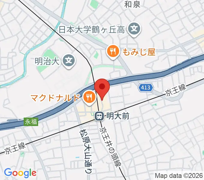 ハナムラ楽器の地図