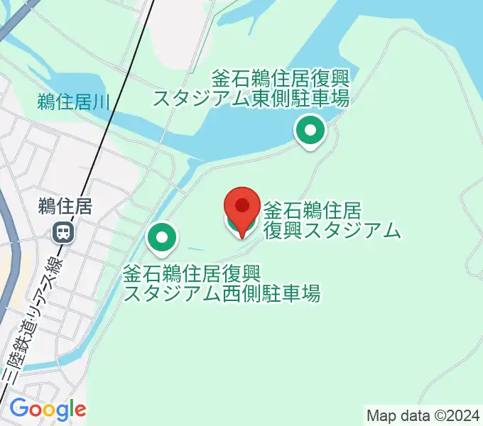 釜石鵜住居復興スタジアムの地図