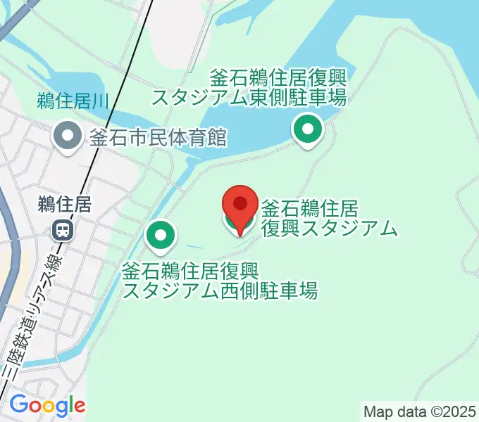 釜石鵜住居復興スタジアムの地図