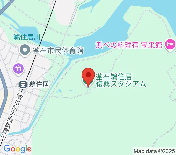 釜石鵜住居復興スタジアムの地図