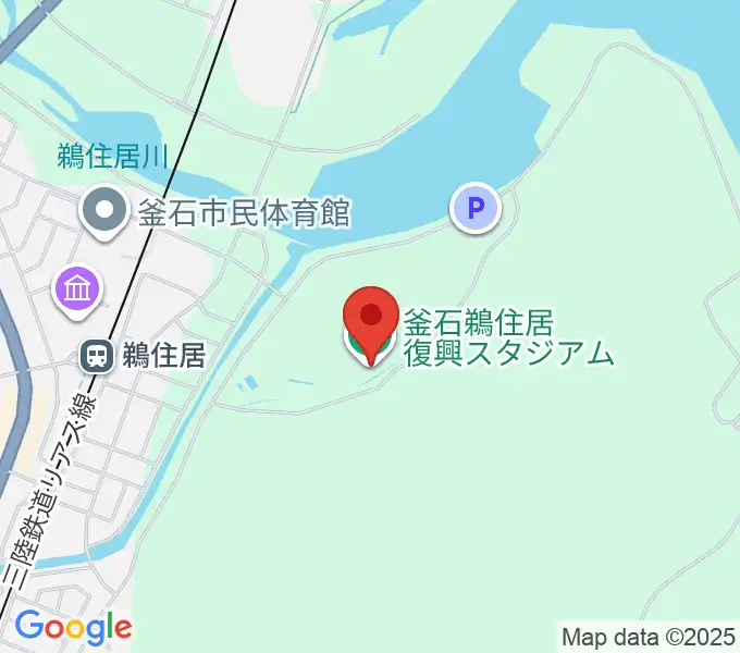 釜石鵜住居復興スタジアムの地図