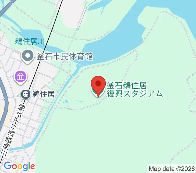 釜石鵜住居復興スタジアムの地図