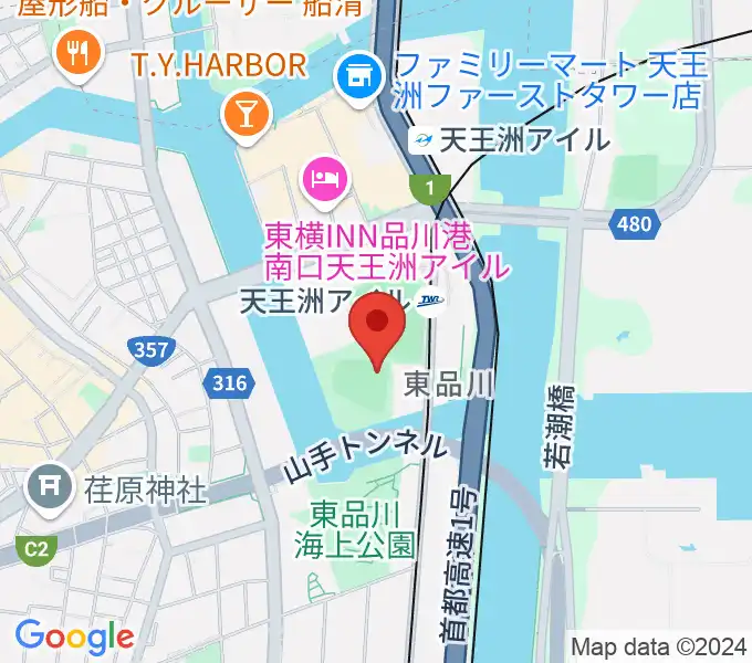 天王洲公園野球場の地図