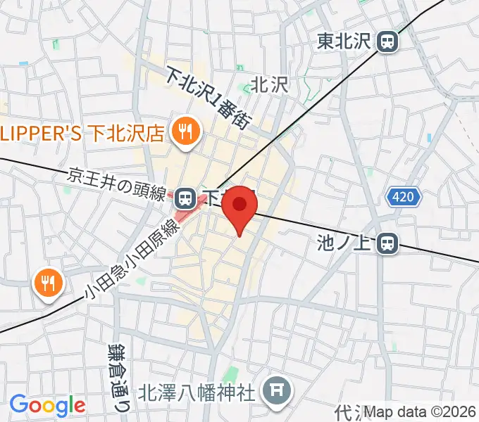 セカンドストリート楽器館下北沢店の地図
