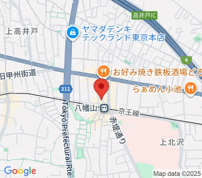 八幡山ワーサルシアターの地図