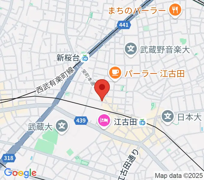 江古田管楽器修理工房の地図