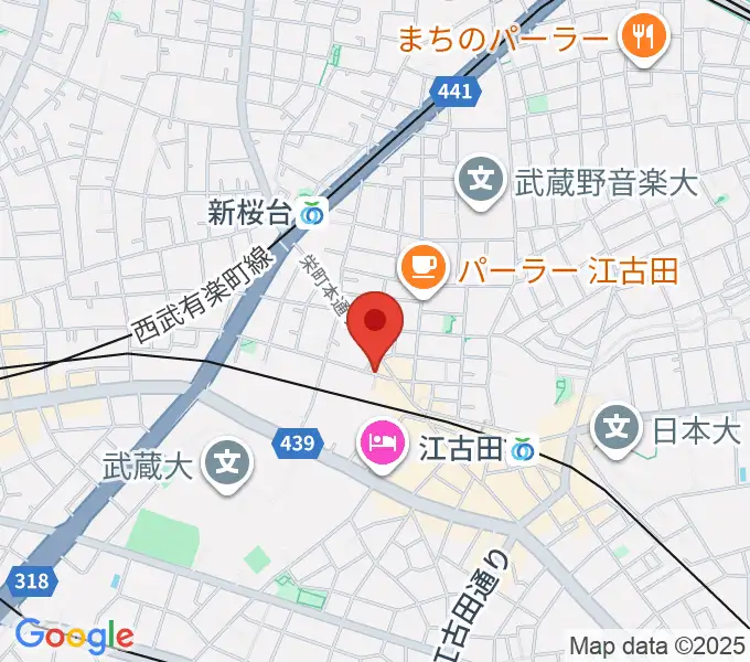 江古田管楽器修理工房の地図