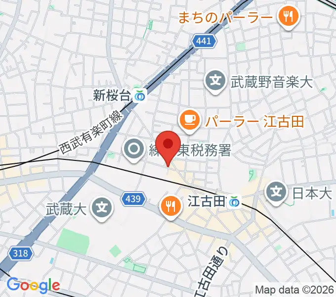 江古田管楽器修理工房の地図