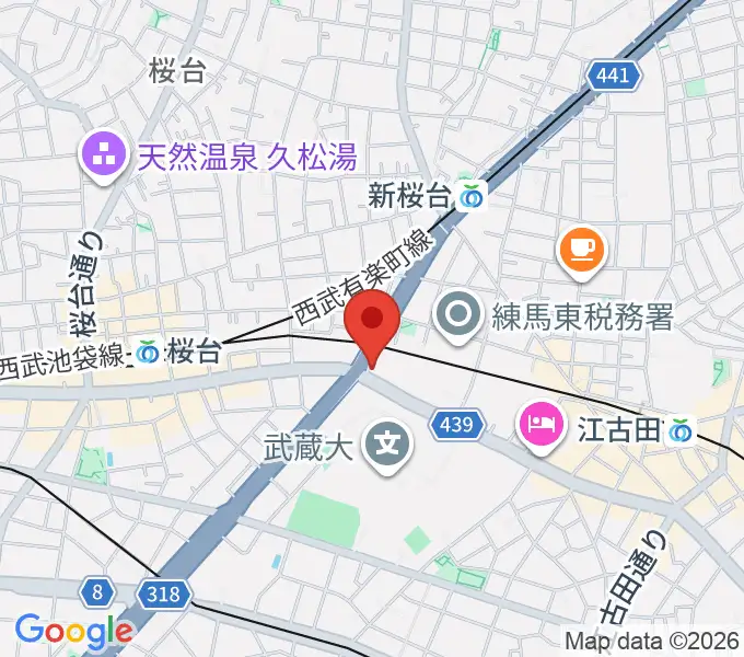 音楽教室ふわり 桜台校の地図