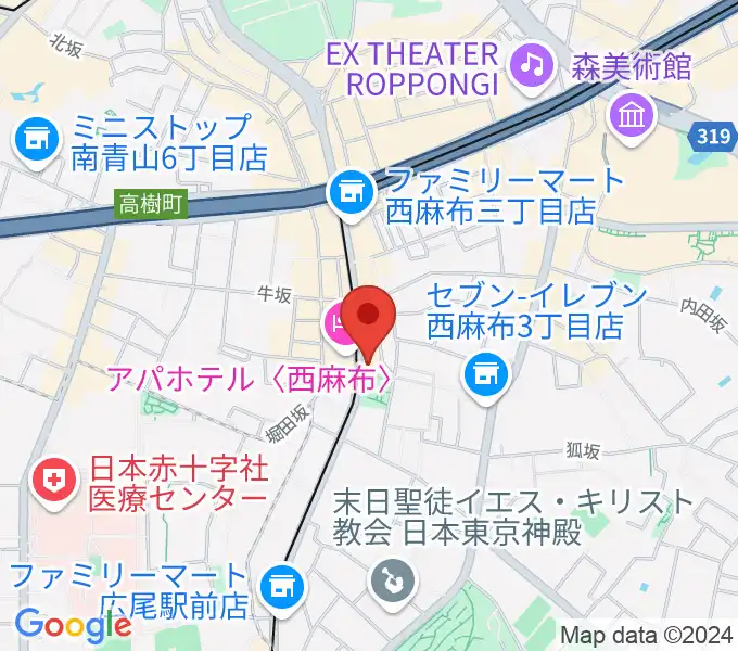 ユニプライベートスタジオの地図