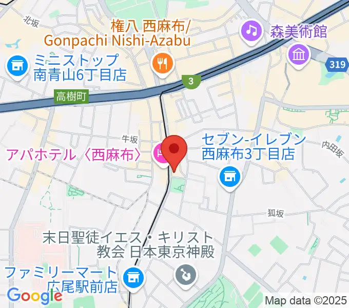 ユニプライベートスタジオの地図
