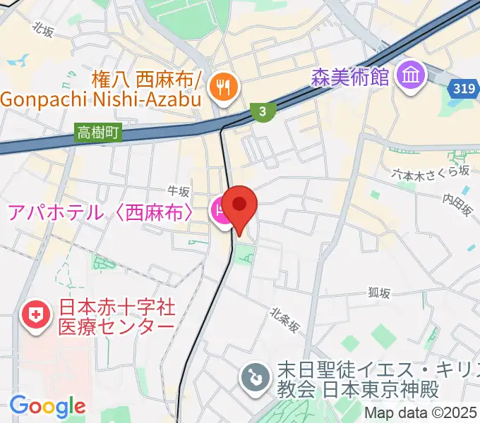 ユニプライベートスタジオの地図