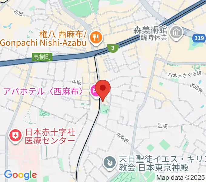 ユニプライベートスタジオの地図