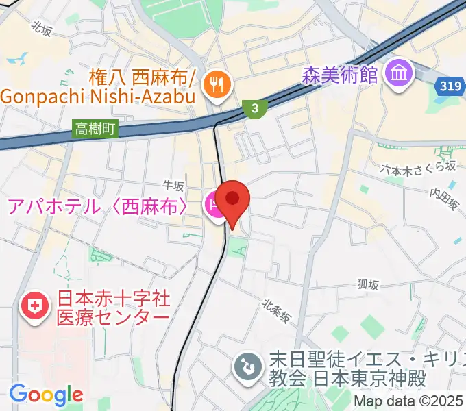 ユニプライベートスタジオの地図