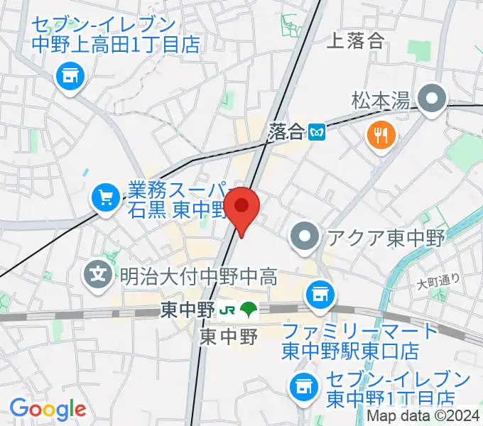 東中野ドラムの地図