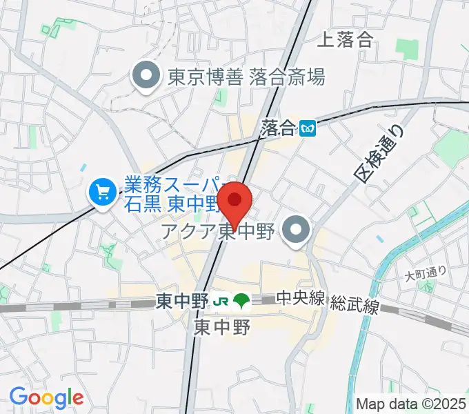 東中野ドラムの地図