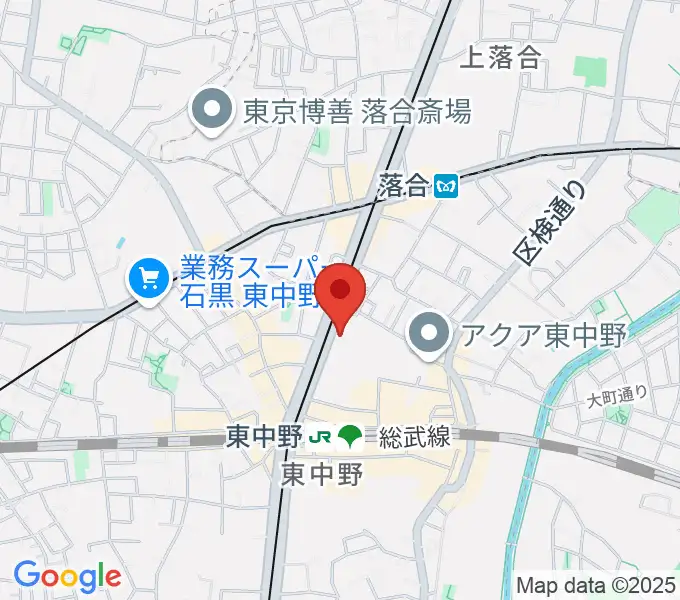 東中野ドラムの地図